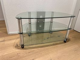TV Möbel Glas/Metall auf Rädern