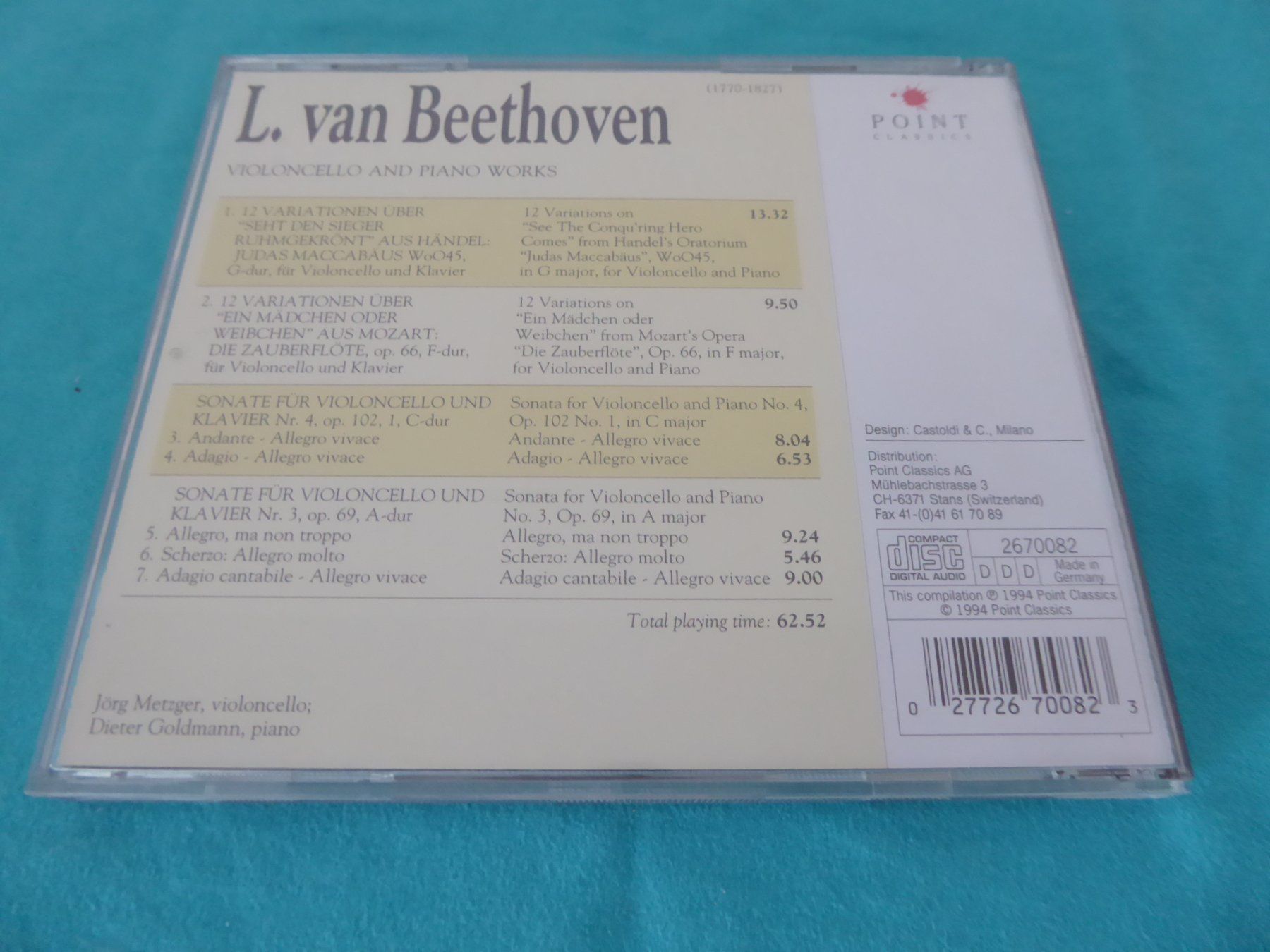 CD & DVD vergini: Beethoven - Violoncello and Piano Works – Usato da Aeugst am Albis venduto da Drayprescot 1