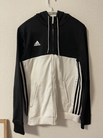 Adidas Hooded Jacket black white size L good condition