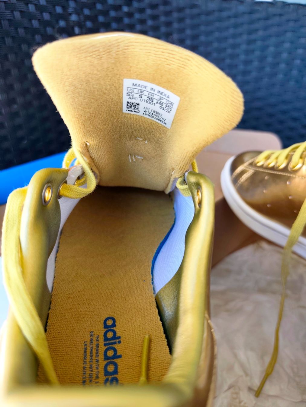Adidas Scarpe da uomo: Adidas Stan Smith Gold Gr. 38 Brandneu – Nuovo e nell'imballaggio originale da kloten venduto da Docsgirl 6