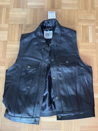 Herren Motorrad Lederweste Bikerweste Gaudi Kutte