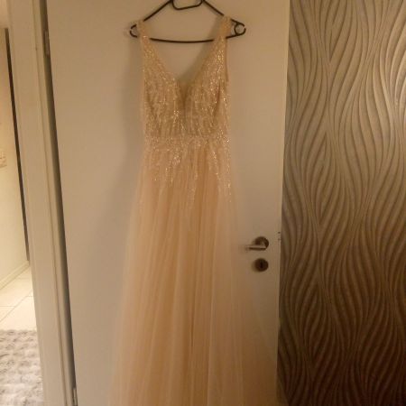 Magnifique longue robe de mariage ou soirée S neuve
