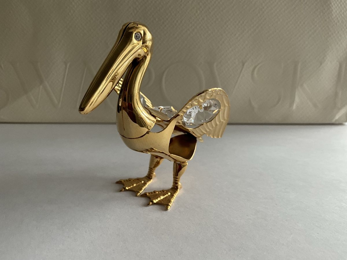 Statuette: Gold Kristall Figur Pelikan – Nuovo (secondo la descrizione) da Oberglatt ZH venduto da Multimix 1