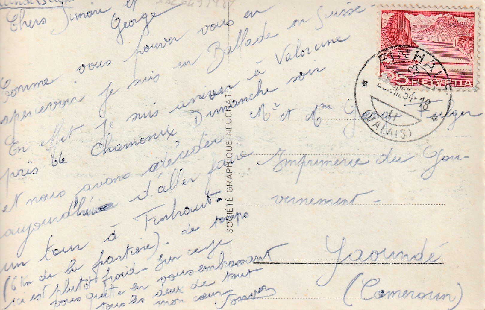 Cartoline postali: AK - Finhaut - gel. 28.8.1954 – Usato da Fribourg venduto da schnalla92 1