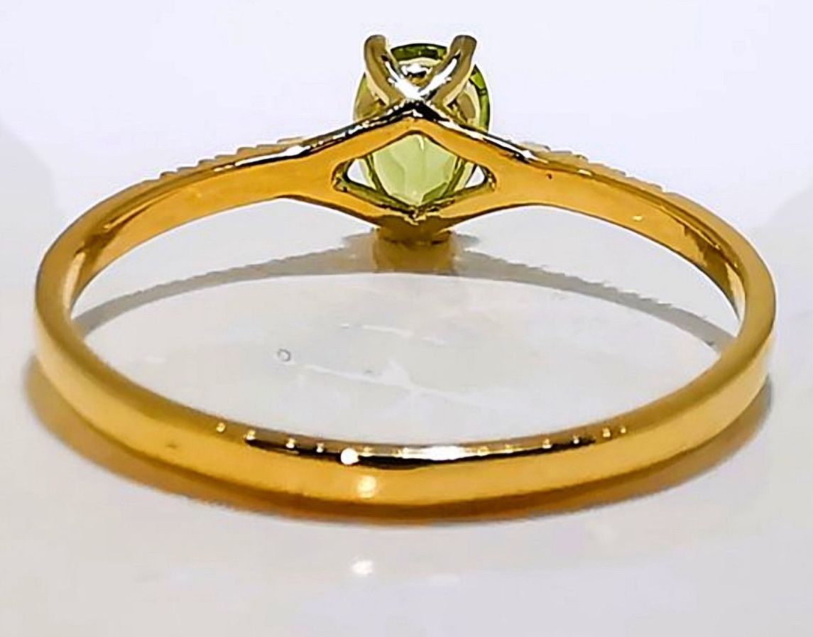 Anelli: Peridot Diamant Ring 14k Gelbgold – Nuovo e nell'imballaggio originale da Untersiggenthal venduto da TimeandShine 1