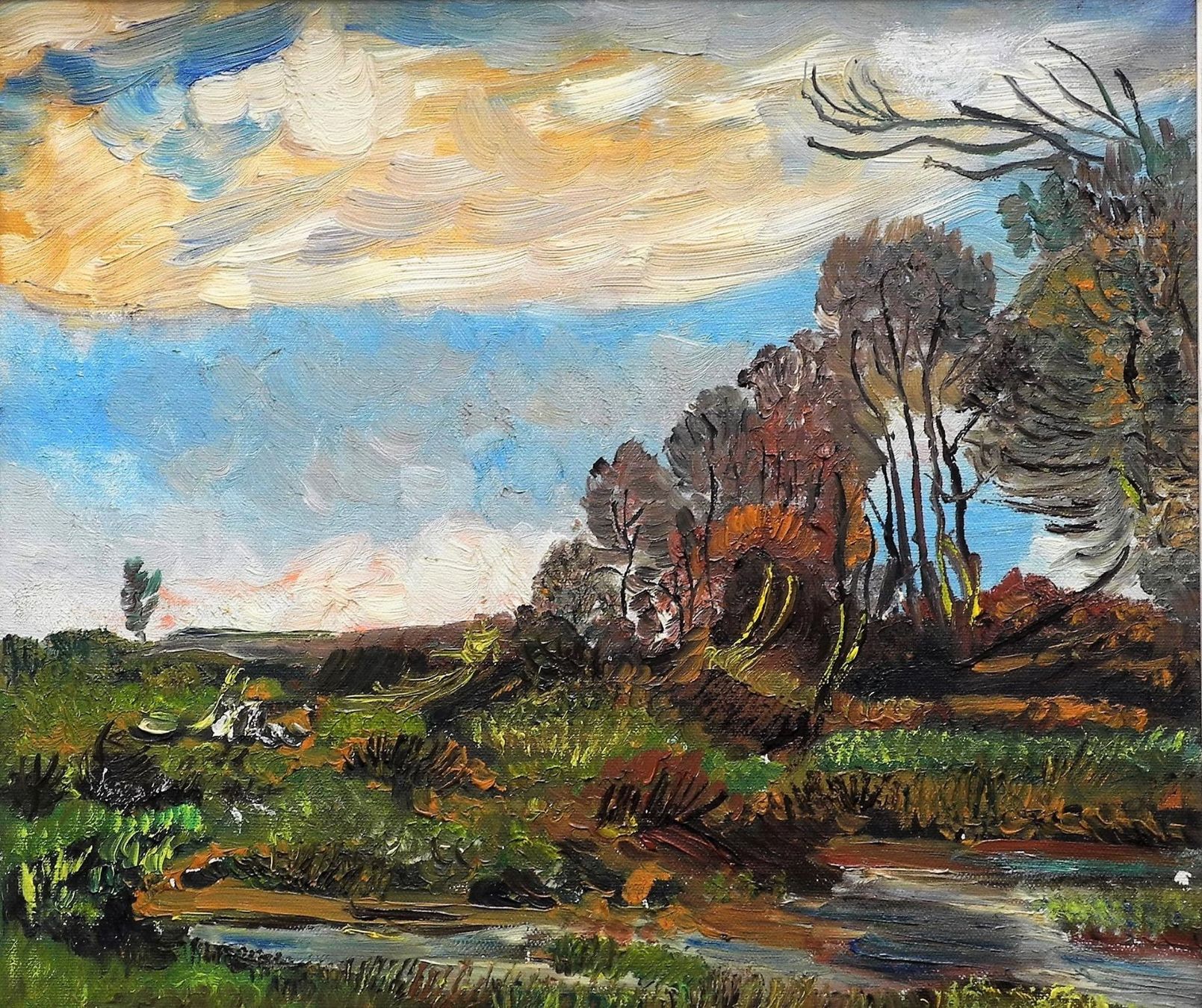 Dipinti: Stürmische Landschaft ein impressionistisches Gemälde – Usato da Wünnewil-Flamatt venduto da ImposantArt 1