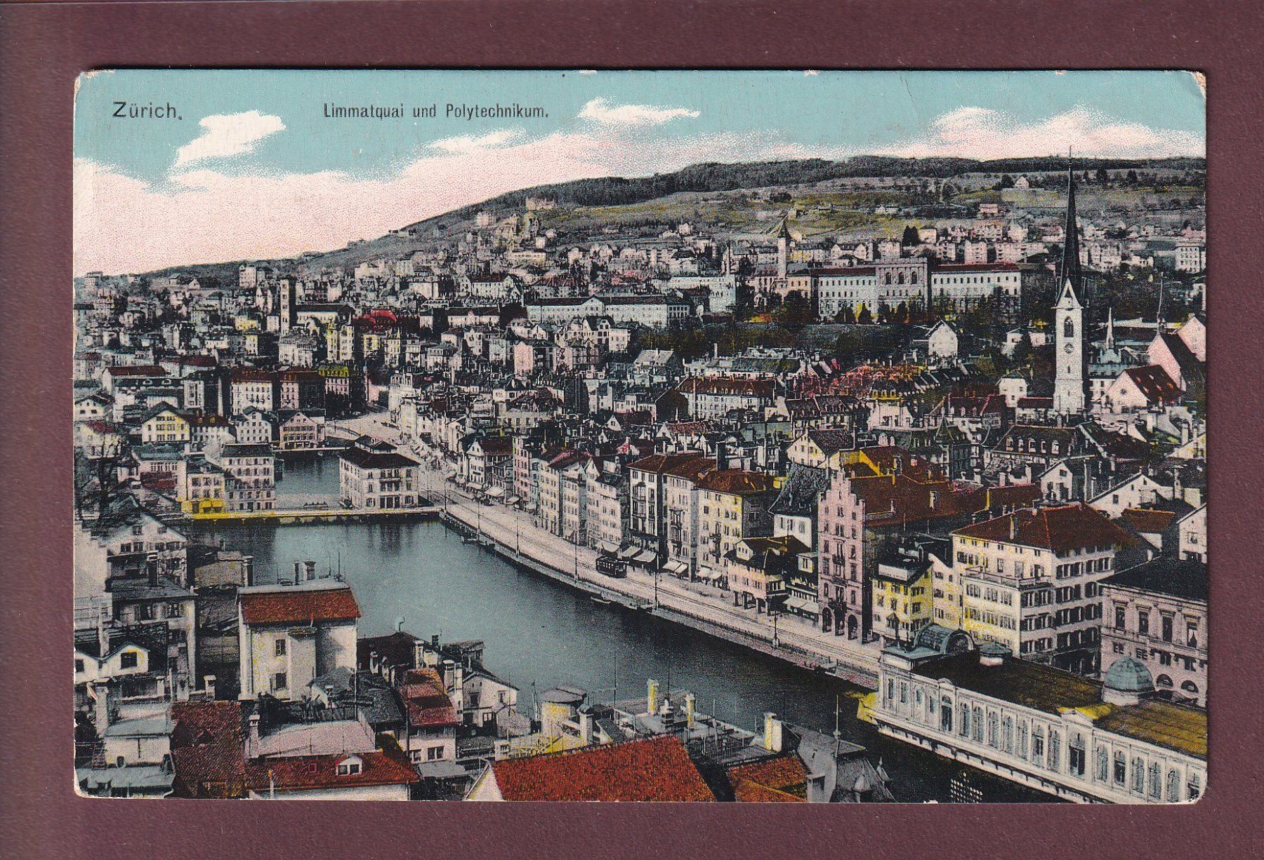 Cartoline postali: ZÜRICH - Limmatquai - Polytechnikum – Usato da Pully venduto da nicecards
