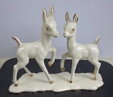 Porzellanfigur „Bambi“ Reh-Paar, 1950er/60er Jahre, Vintage