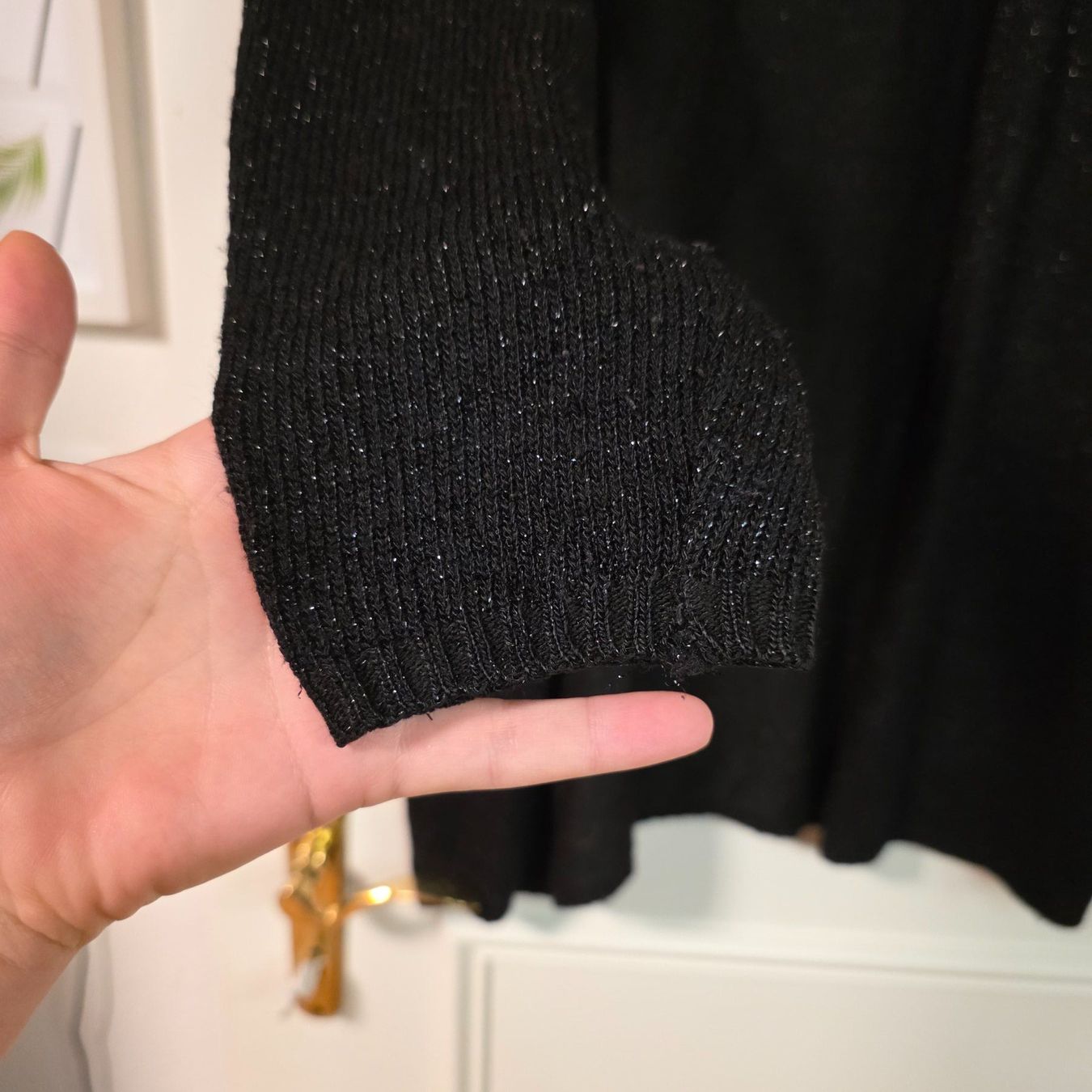 Giacche: Schwarze Strickjacke mit Silberfaden S – Usato da Wald ZH venduto da CapLux 1