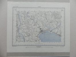 Ungefaltet Landkarte Cham ZG Zug 1932 Steinhausen Hünenberg