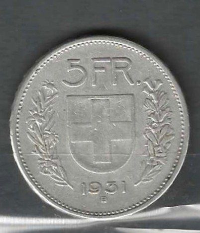 Tutti le monete: Pièce de 5 Fr. 1931 – Usato da Worb venduto da techno109