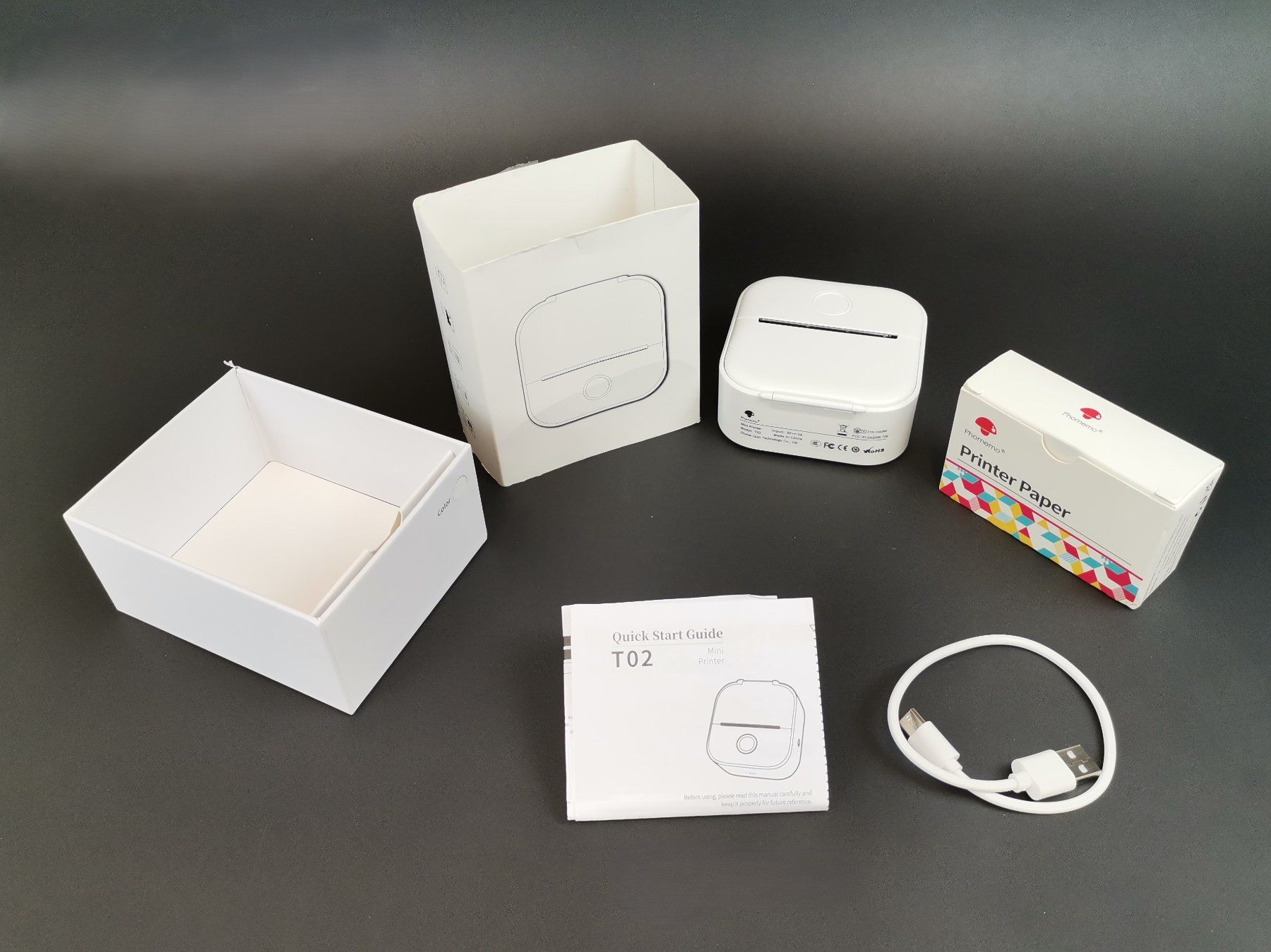 Drucker: PHOMEMO T02 Mini Bluetooth Thermodrucker + Thermal Paper – Gebraucht aus Schaffhausen von Restwert_SH
