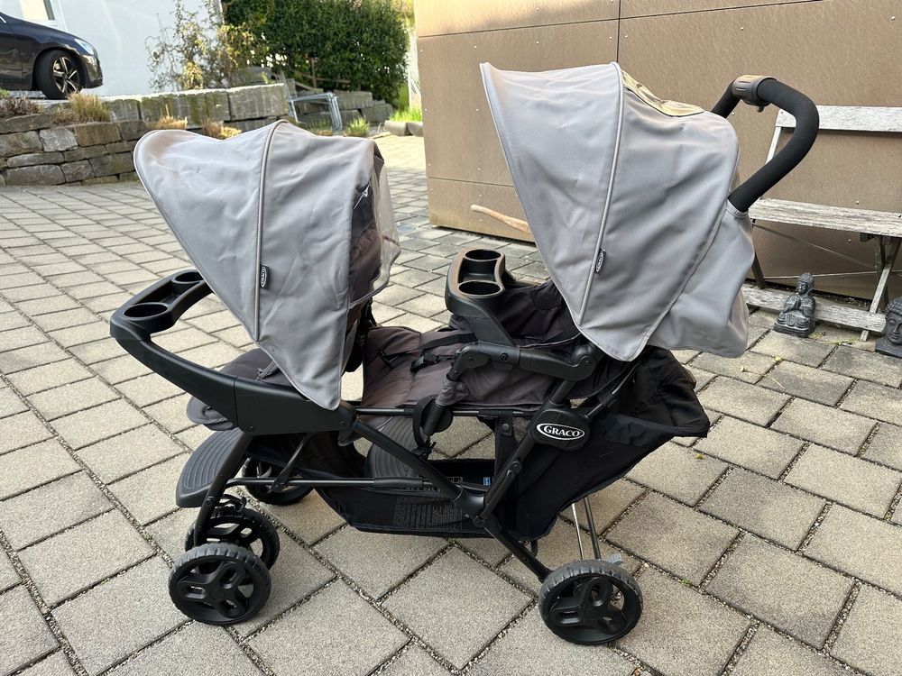 Poussette double Graco Stadium Duo titanium (D'occasion) à Giffers