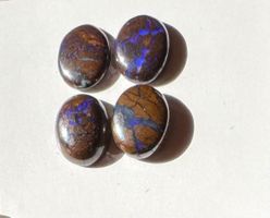 Opale - 4 Stk Boulder Opal - Cabochons, BLAU!!!  TOP