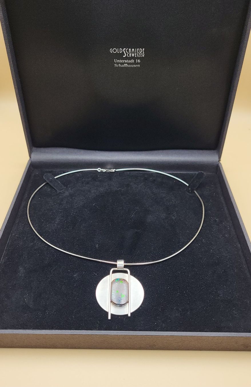 Catenine: Silber Collier mit Opal Anhänger, Goldschmiedearbeit – Usato da Wald ZH venduto da SwissPawnshop 5