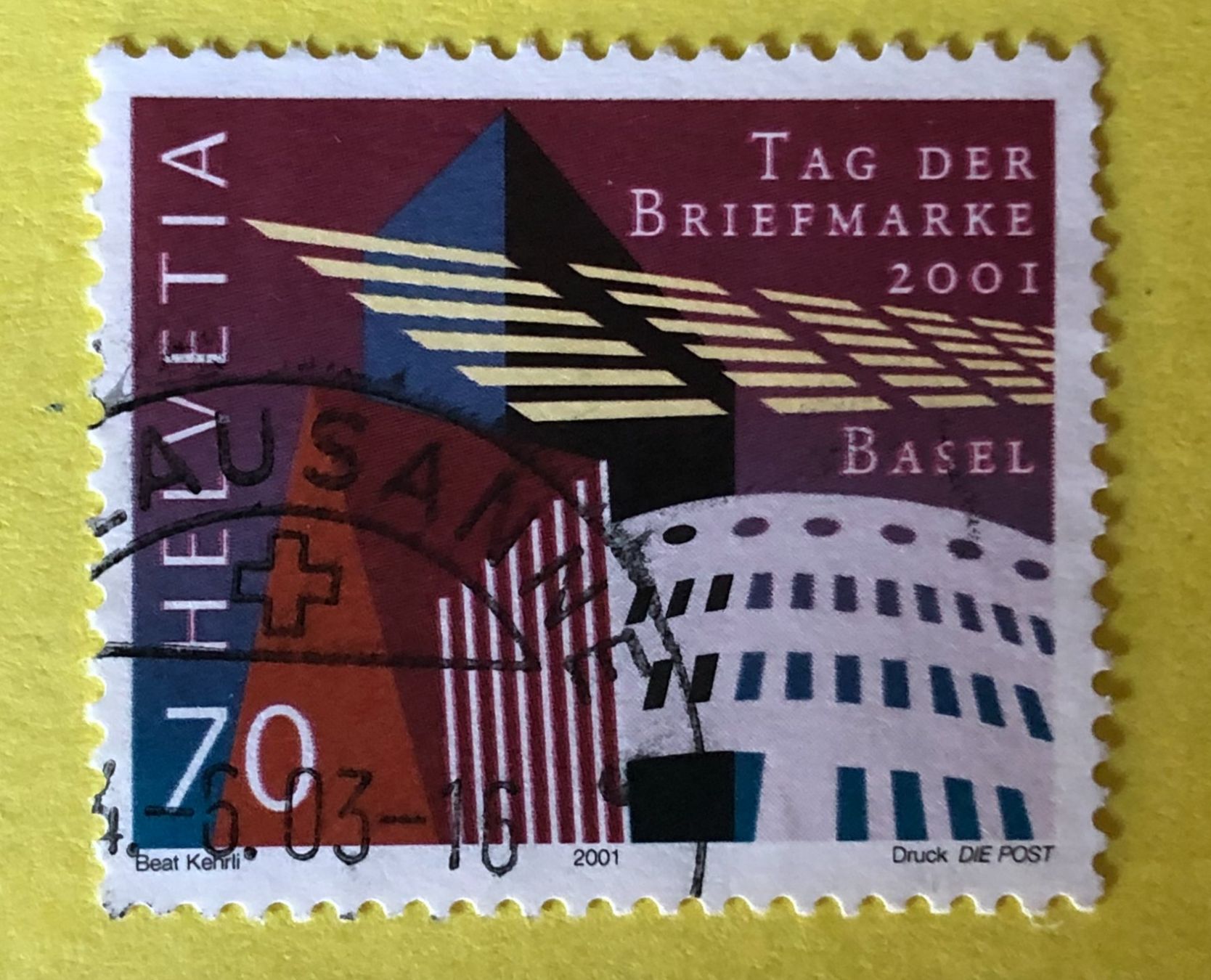 Tutti i francobolli: Nr.1038 GESTEMPELT Moderne Architektur in Basel 2001  – Usato da Aarau venduto da Billa007