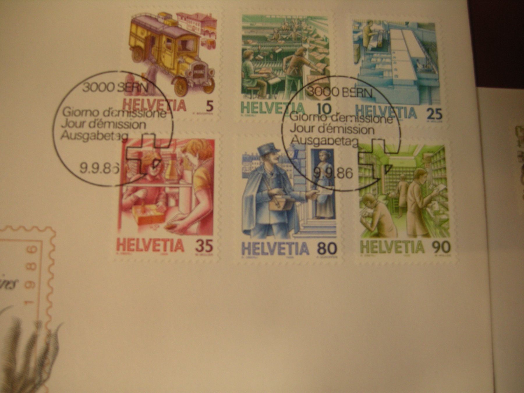 Alle Briefmarken: 1986 POSTBEFÖRDERUNG AUSGABETAG, SATZ – Gebraucht aus Eschenbach SG von eDaisy 1