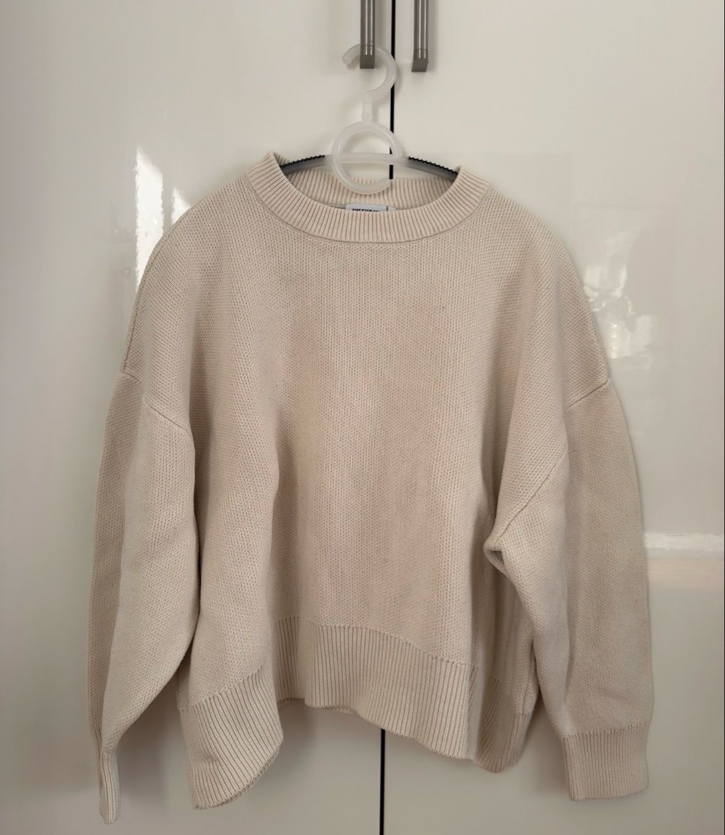 Weekday Maglioni & Felpe: BEIGE OVERSIZED/CROPPED KNIT SWEATER – Usato da Zürich venduto da pvp_dgw2