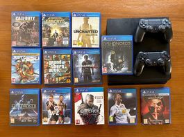 PS4 + 2 manettes + 12 jeux