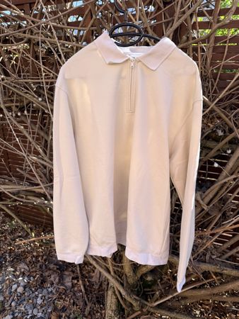 Pull beige Zara à col zippé