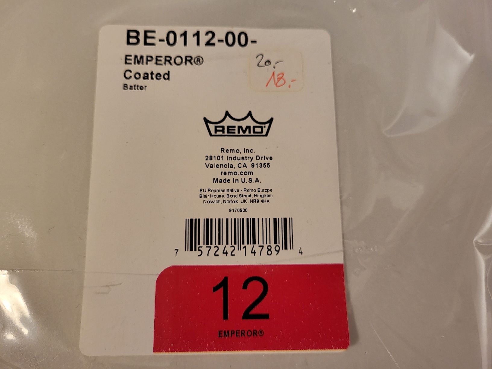 Strumenti musicali: Remo Drum Fell 12" Neu! – Nuovo e nell'imballaggio originale da Thun venduto da Kissthis 1