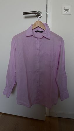 Zara - Rosa/helllila Leinenhemd mit offenem Rücken  - Gr. S
