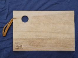 ARGO Frühstücksbrettli Holz mit Tafellack & Lederschlaufe