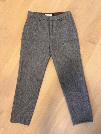 Damen Woll-Hose Grau Muster Grösse M