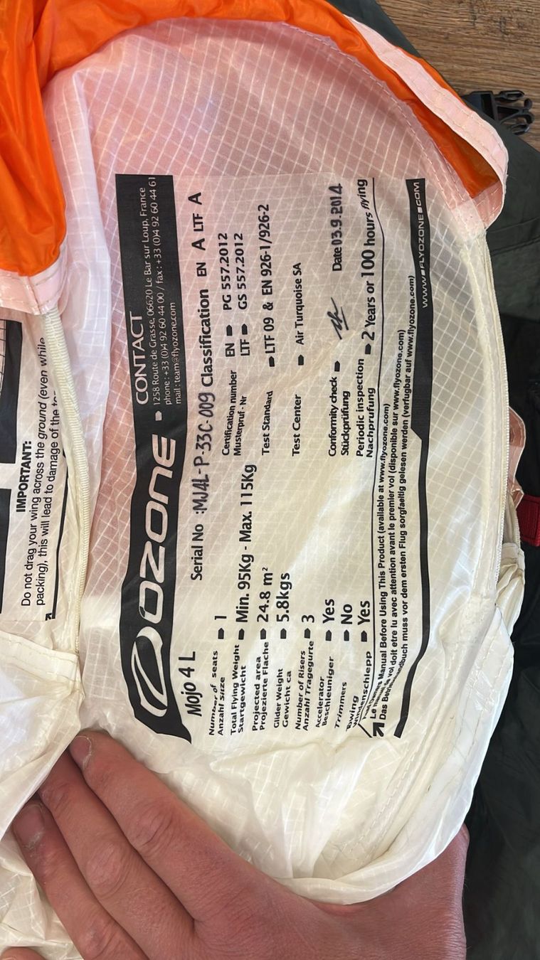Ozone Sport dell'aria & Aquiloni: Gleitschirm Ozone Mojo 4 L – Usato da Bazenheid venduto da Guido33 2