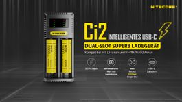 Akku Ladegerät NiteCore Ci2, dualslot mit USB-C