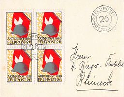 hübsches Damenbriefchen mit Viererblock AKTIVDIENST 1939
