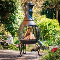 Gartenofen 90cm mit Funkenschutz - kupferfinish