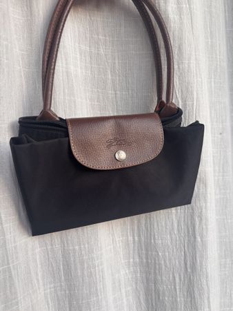 Longchamp Le Pliage Tote Bag Black Handle Used
