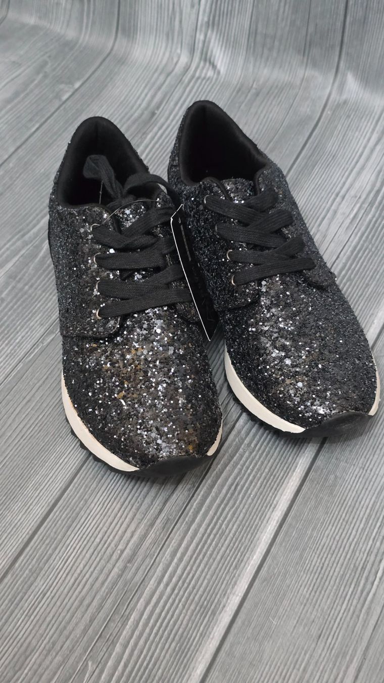 Scarpe da donna: Alesya Glitzer Sneaker - 37 - Black Sparkle – Nuovo (secondo la descrizione) da Thalwil venduto da VitaMini 4