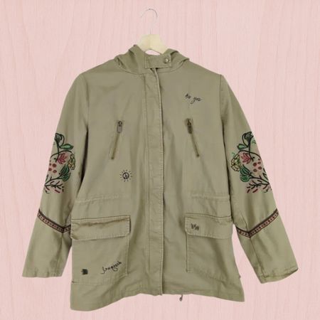 Parka Desigual Kaki Broderies - T40