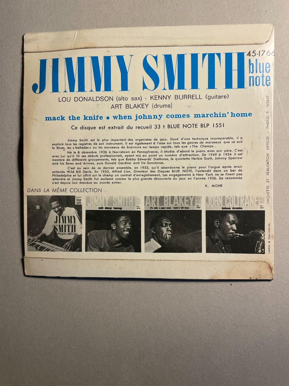 Blue Note Jimmy Smith – Mack The Knife / When J.. 1960er VG+ (Gebraucht ...