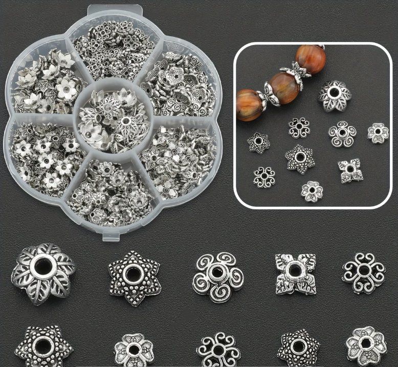 Perlen (unechte): Bastelperlen / Perlenkappen silber mit Organizer Box – Neu und originalverpackt aus Geneve von vane267 1