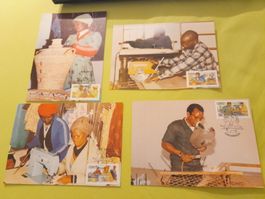 Lot de 4 cartes postales rares - Artisanat Africain.