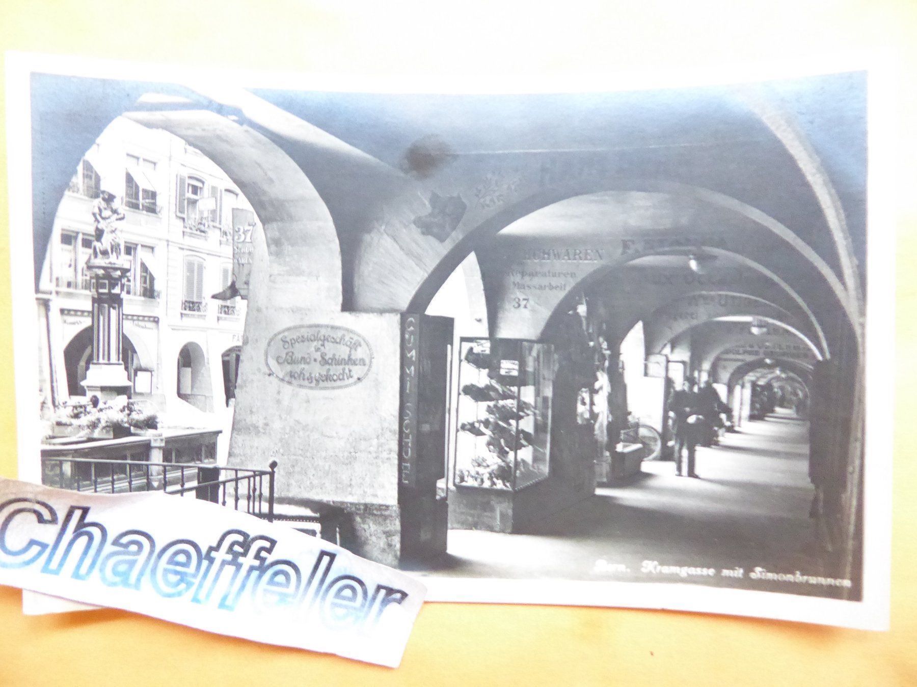 Cartoline postali: Bern. Kramgasse und Simonbrunnen – Usato da Zürich venduto da Chaeffeler