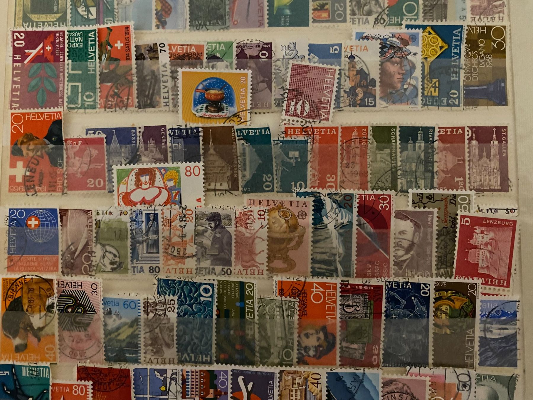 Tous les timbres: Briefmarken Konvolut Schweiz ,100stuck verschiedene – D'occasion à matten b. interlaken par jfran17 5