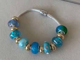 Luxus Elegante 19 cm Armband/Beads Farbe: Silber/Multicolore