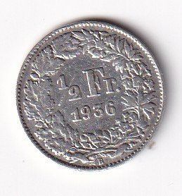 Alle Münzen: 50 Rp. 1936 – Gebraucht aus Neuchâtel von karlpierrino
