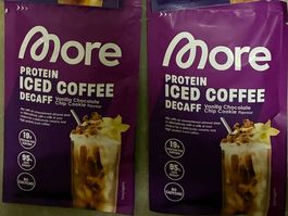 2x Protein Iced Coffee Vanilla Chocolate Chip decaff