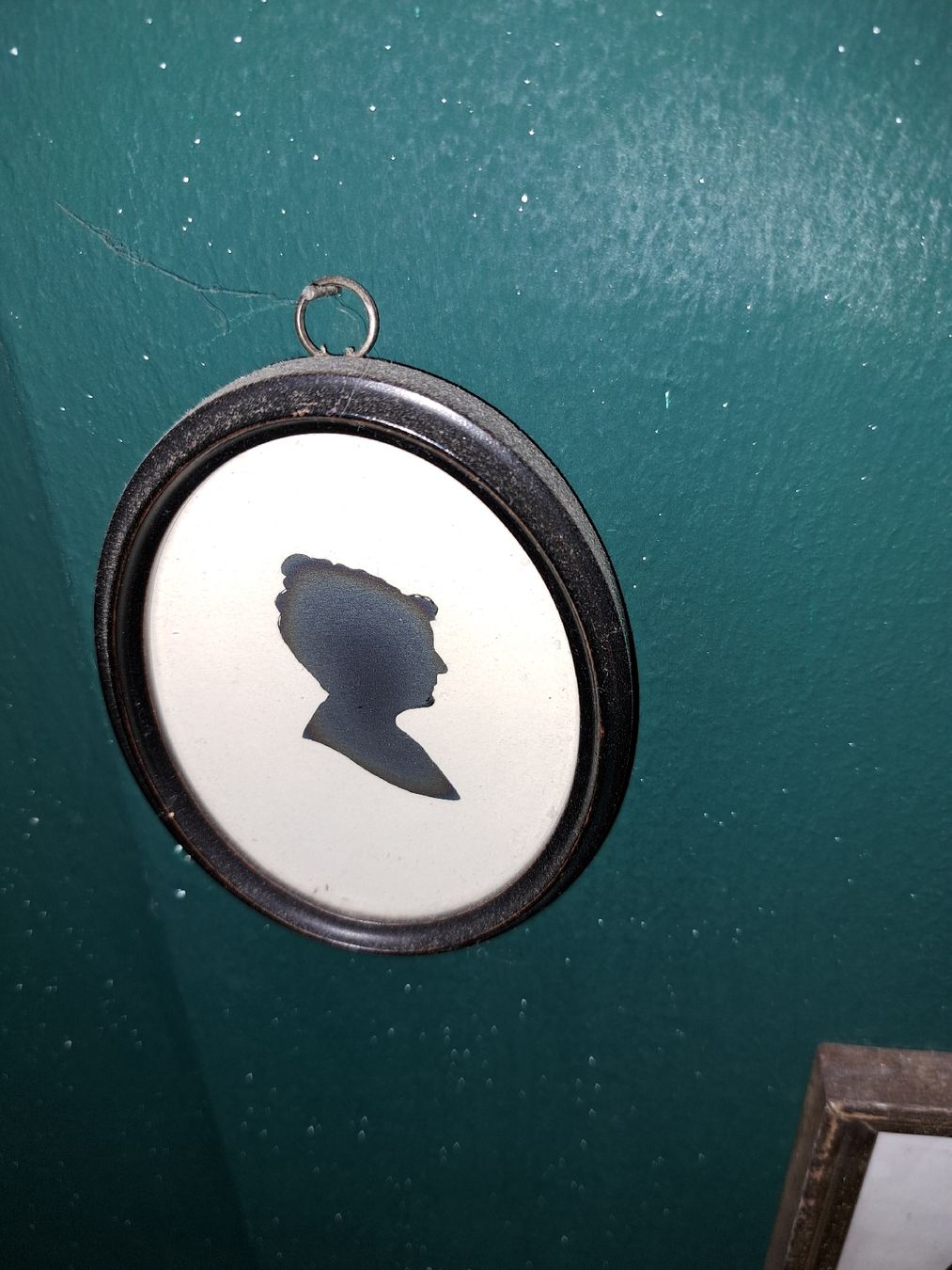 Grafica & Litografie: Antike Schattenriss-Silhouette im Rahmen,  – Usato da Kölliken venduto da Upcycling-by-Mc-TAM