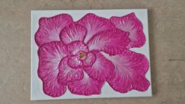 Wandbild Acryl Blume pink auf Leinwand Struktur 3d