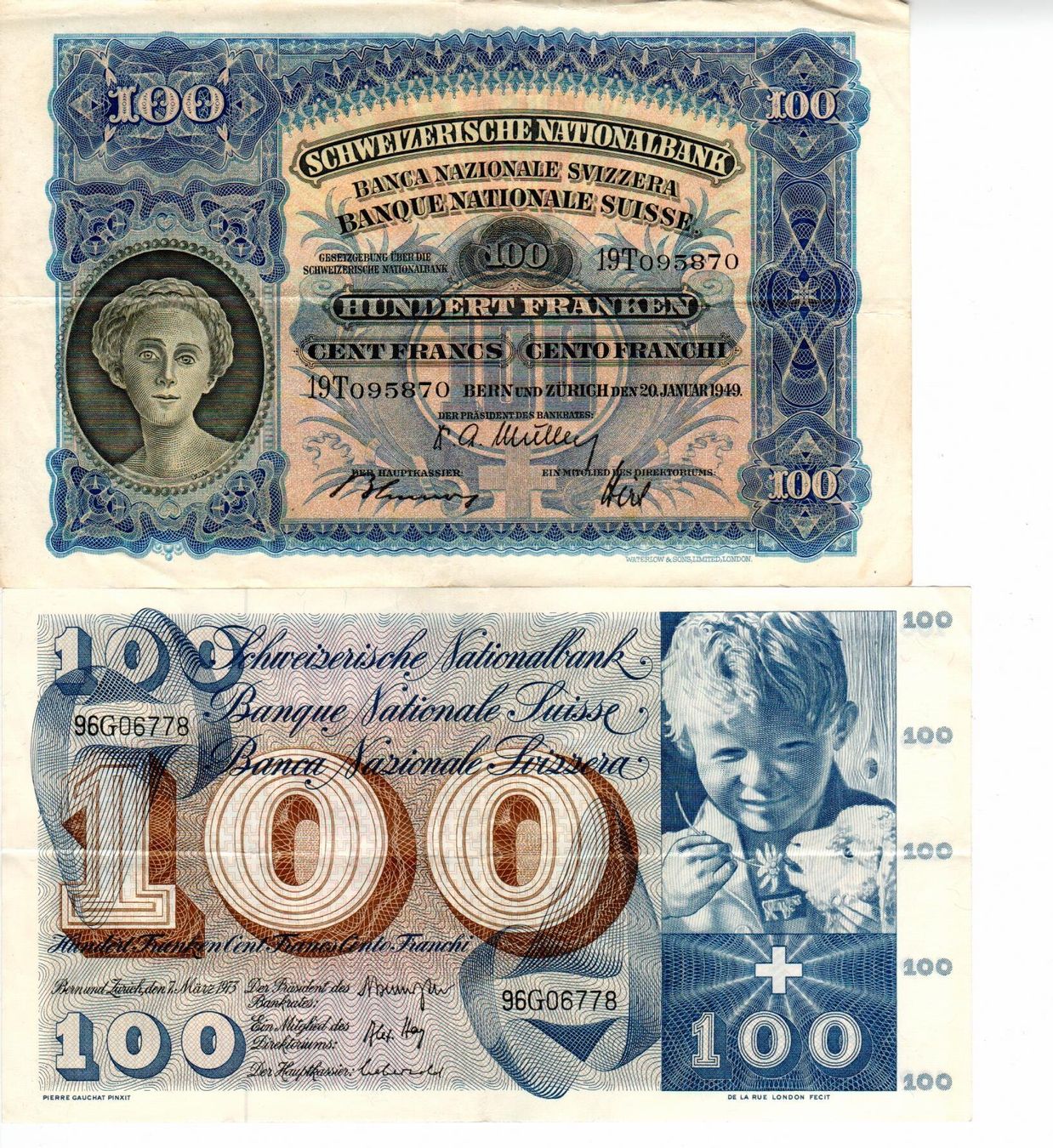Banconote: 11 alte Schweizer Banknoten - gebrauchte – Usato da Wolhusen venduto da Curver9