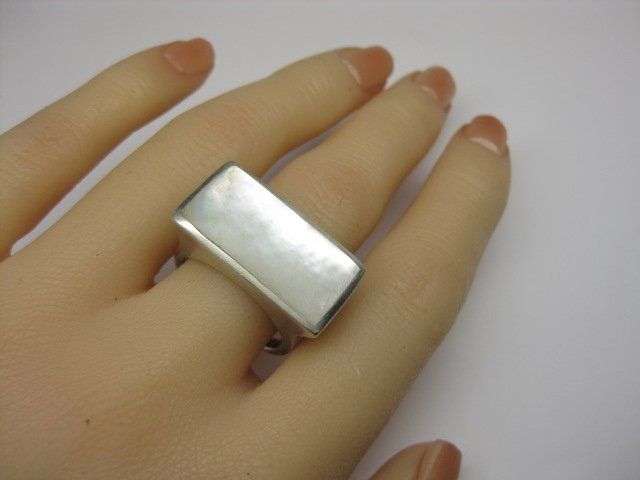 Anelli: Vintage Ring Silber 925  Perlmutt Gr. 59.5 – Usato da Ermatingen venduto da Decovin 2