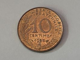 10 centesimi (Centimes) del Franco Francese 1995