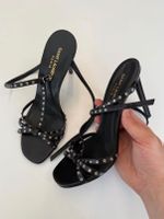 Sandales Saint Laurent en cuir noir, taille 40