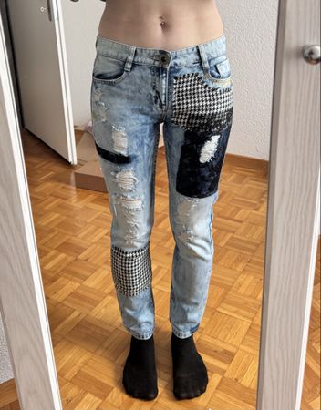 Desigual Jeans Gr 24 Patchwork Hippie Style